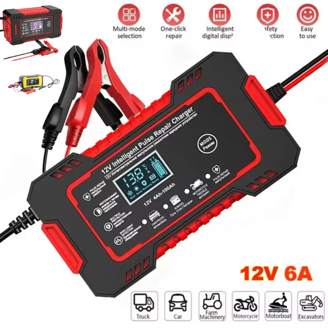 Cargador de Batería 12V 6A - Tu Carro Siempre Arranca, 30% OFF