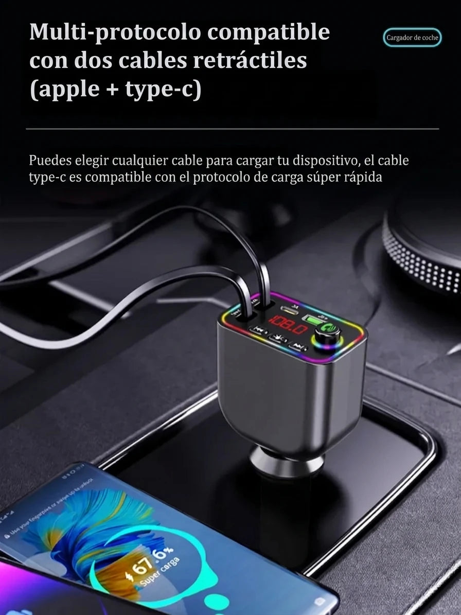 Cargador Retráctil T4 - Carga Rápida Sin Cables Sueltos