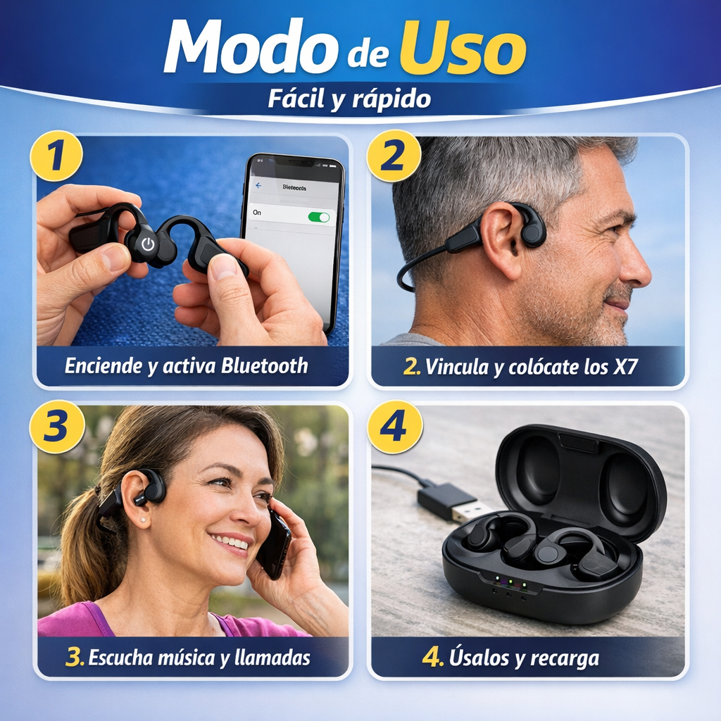 Audífonos de Conducción Ósea K69 - Escucha Tu Entorno - Camina Seguro y Cómodo Desde el Primer Uso