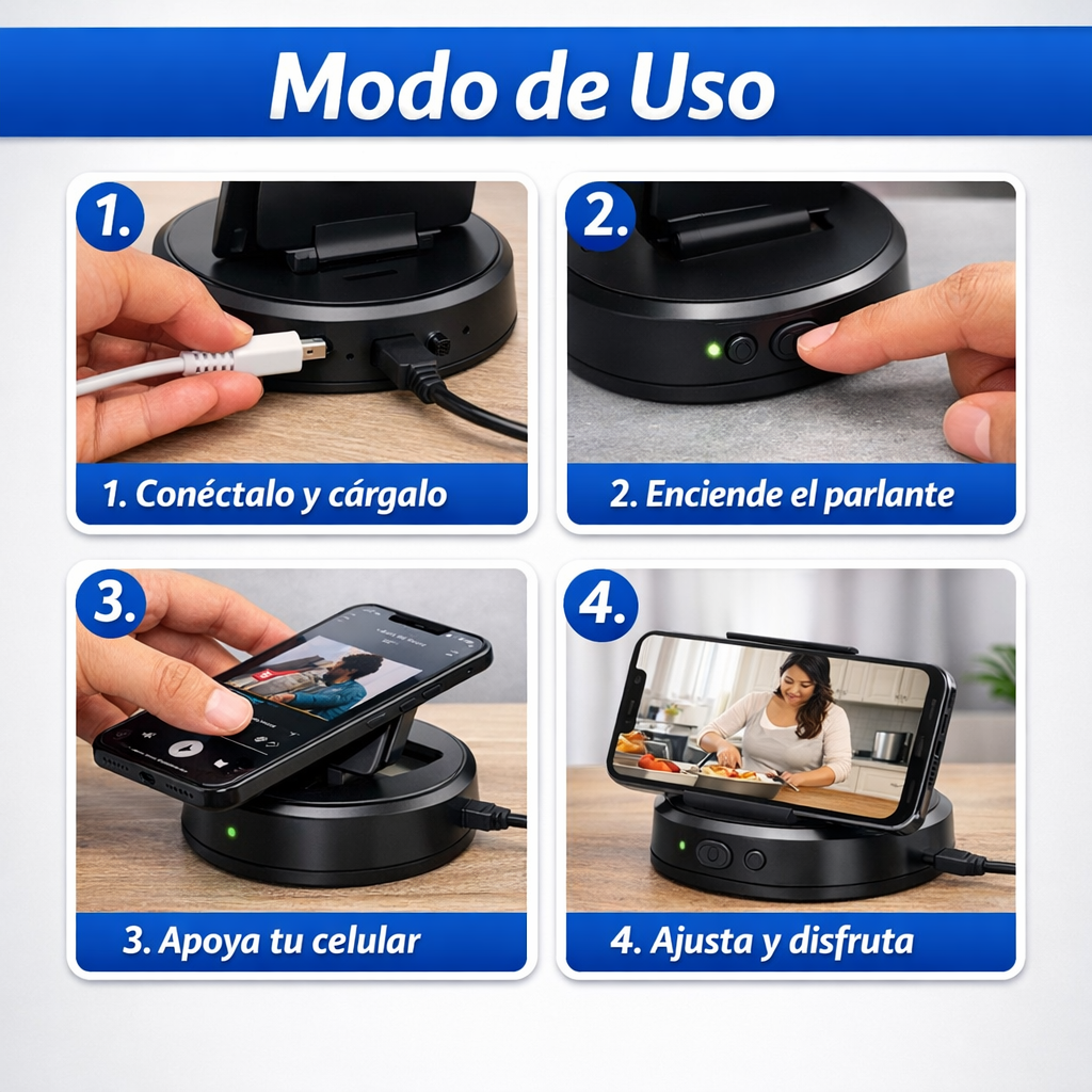 Parlante Soporte Inalámbrico – Amplifica tu Celular – Más Volumen al Instante