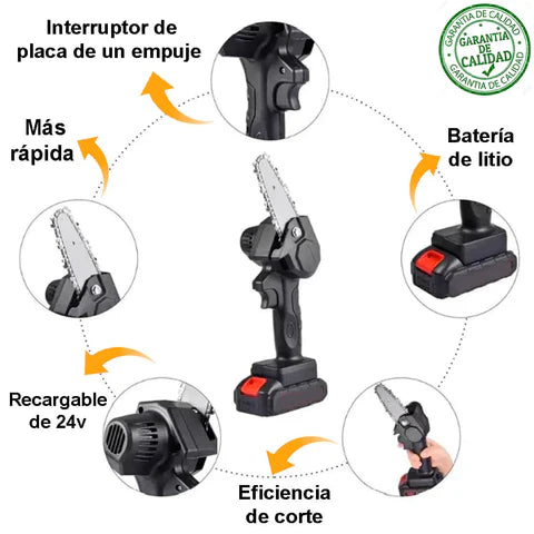 Motosierra de Mano Inalámbrica – Corte Preciso – Poda Fácil y Segura desde el Primer Uso