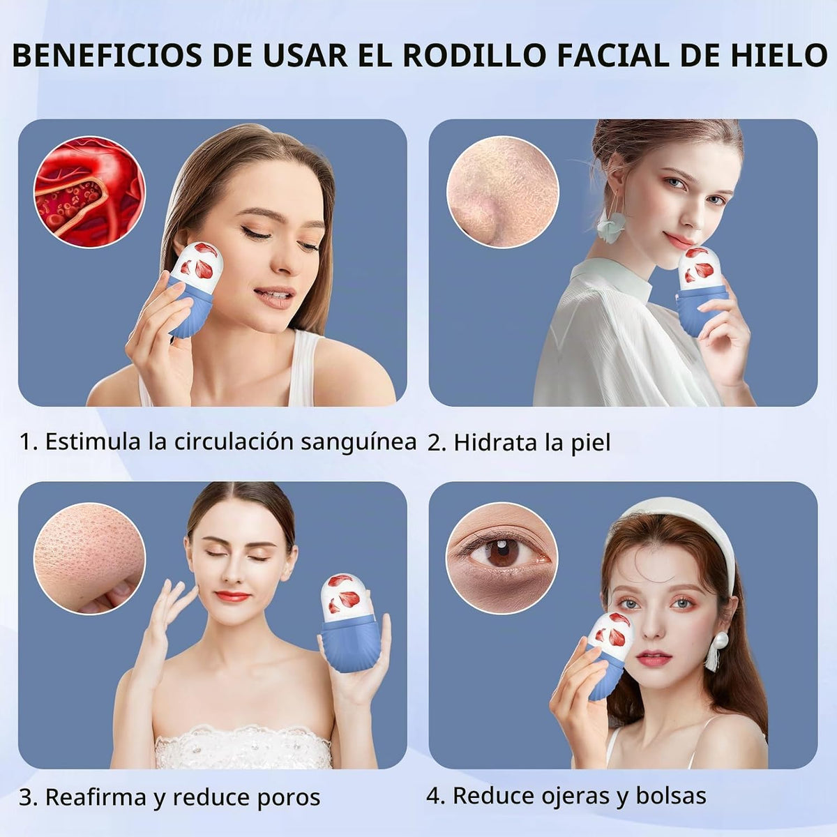 Masajeador de Hielo Facial 2x1 - Desinflama tu Rostro en Casa