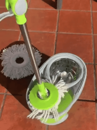 Mopa 360° con Tambor Metálico — Limpia sin agacharte ni mojarte las manos en segundos