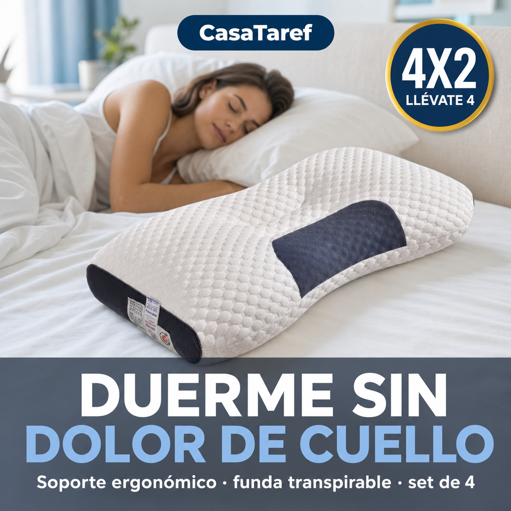 Almohada Cervical Ergonómica 4X2 – Duerme sin Dolor de Cuello