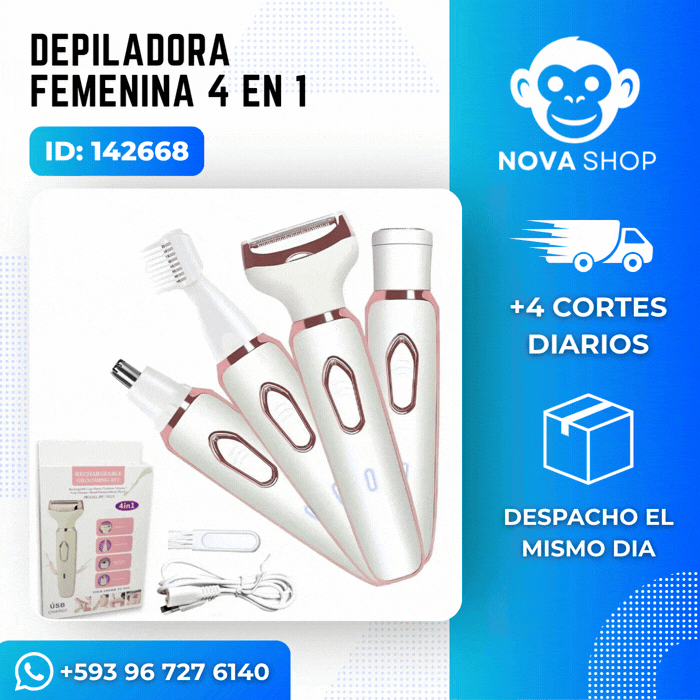 Depiladora Femenina 4 en 1 - Piel suave sin dolor ni irritación
