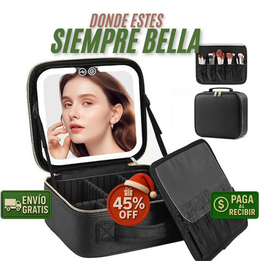 Cosmetiquero Con Luz - Espejo + LED - Maquillaje Impecable siempre!