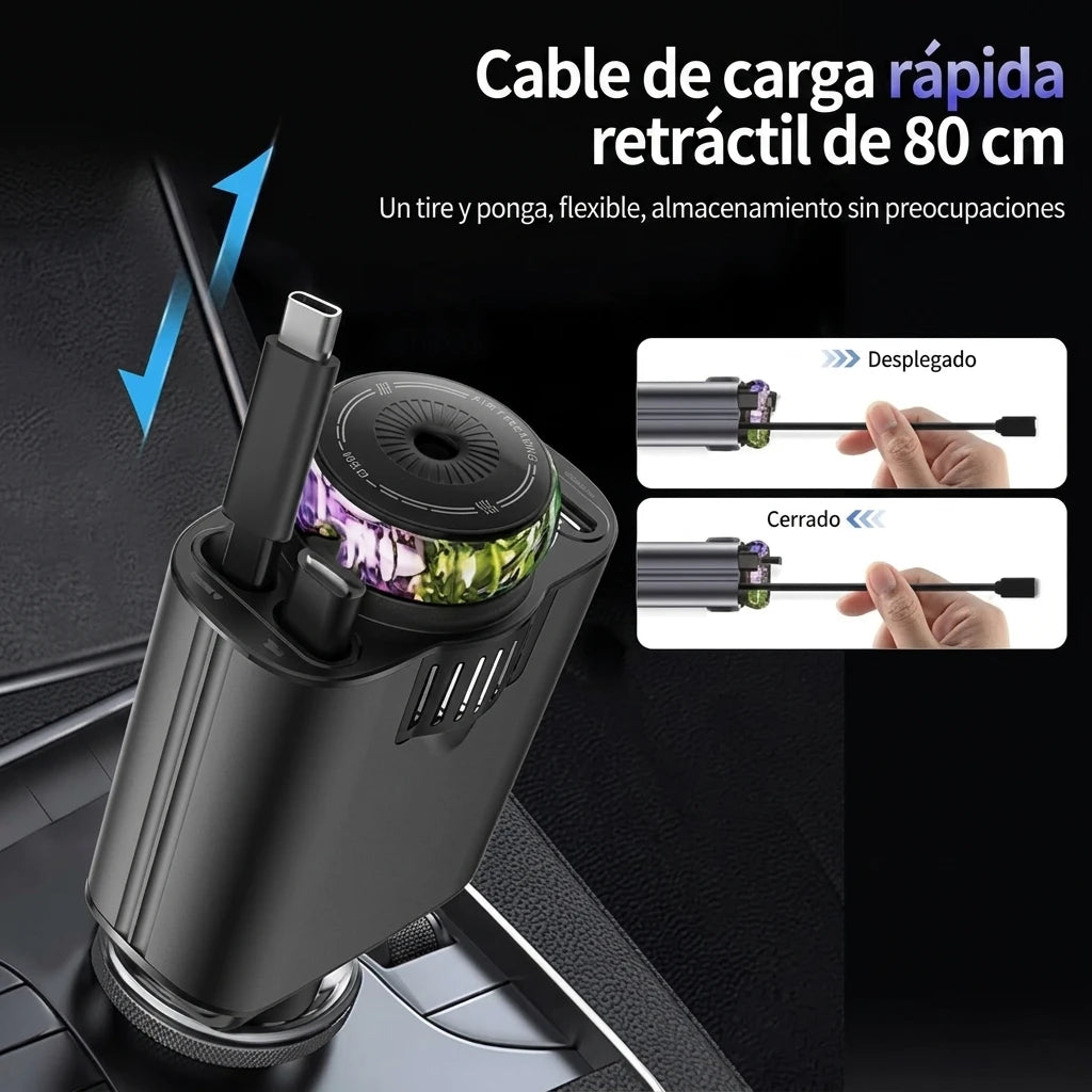 Cargador Aroma 5 en 1 - Carga 45W y tu Auto Siempre Fresco