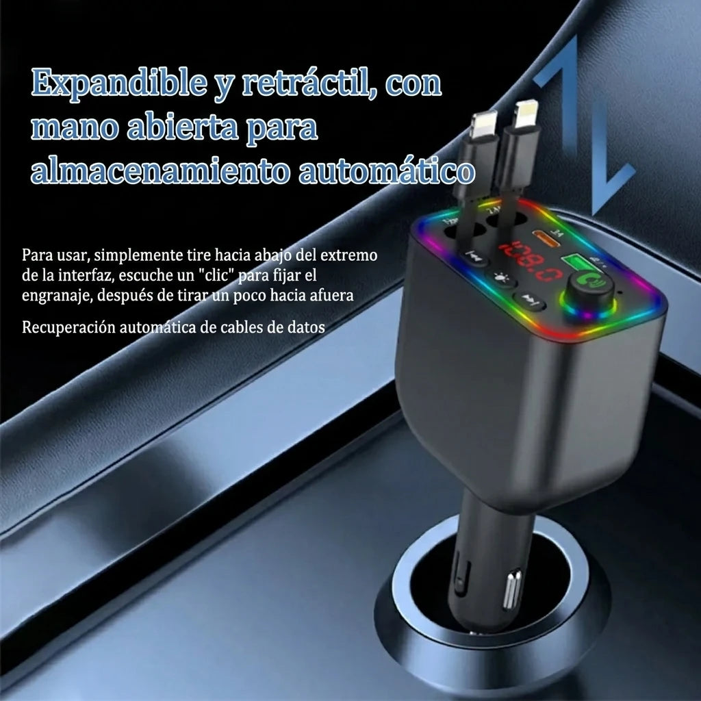 Cargador Retráctil T4 - Carga Rápida Sin Cables Sueltos
