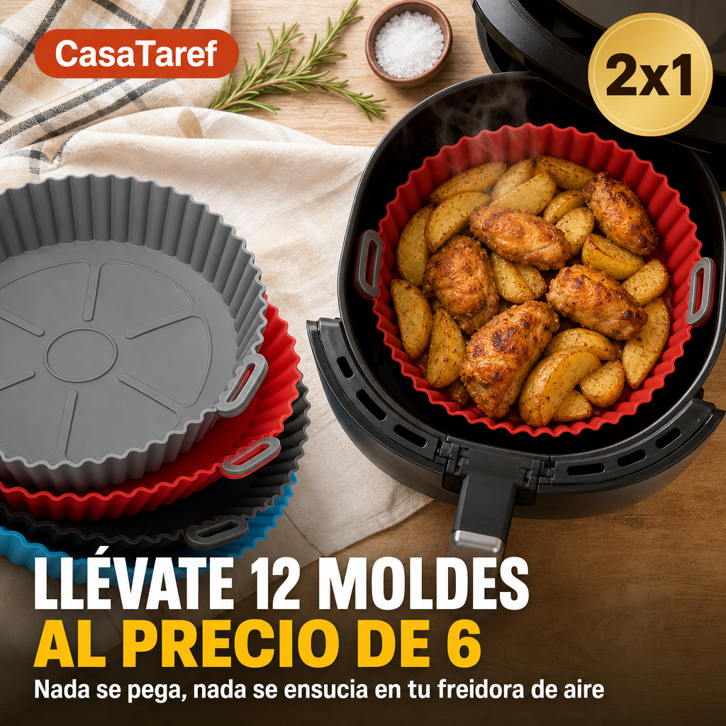 Set de moldes de silicona para freidora de aire 2x1