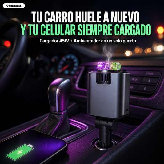 Cargador Aroma 5 en 1 - Carga 45W y tu Auto Siempre Fresco