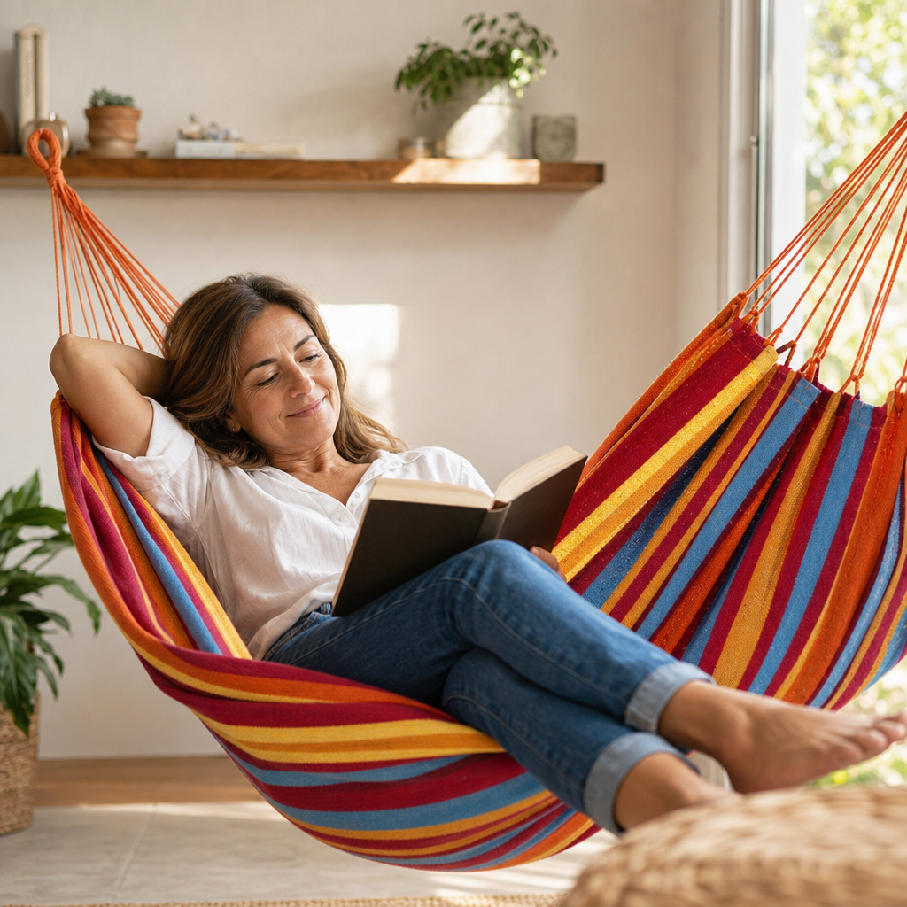 Hamaca Colgante 2x1 – Tu Rincón de Relax en Patio o Camping