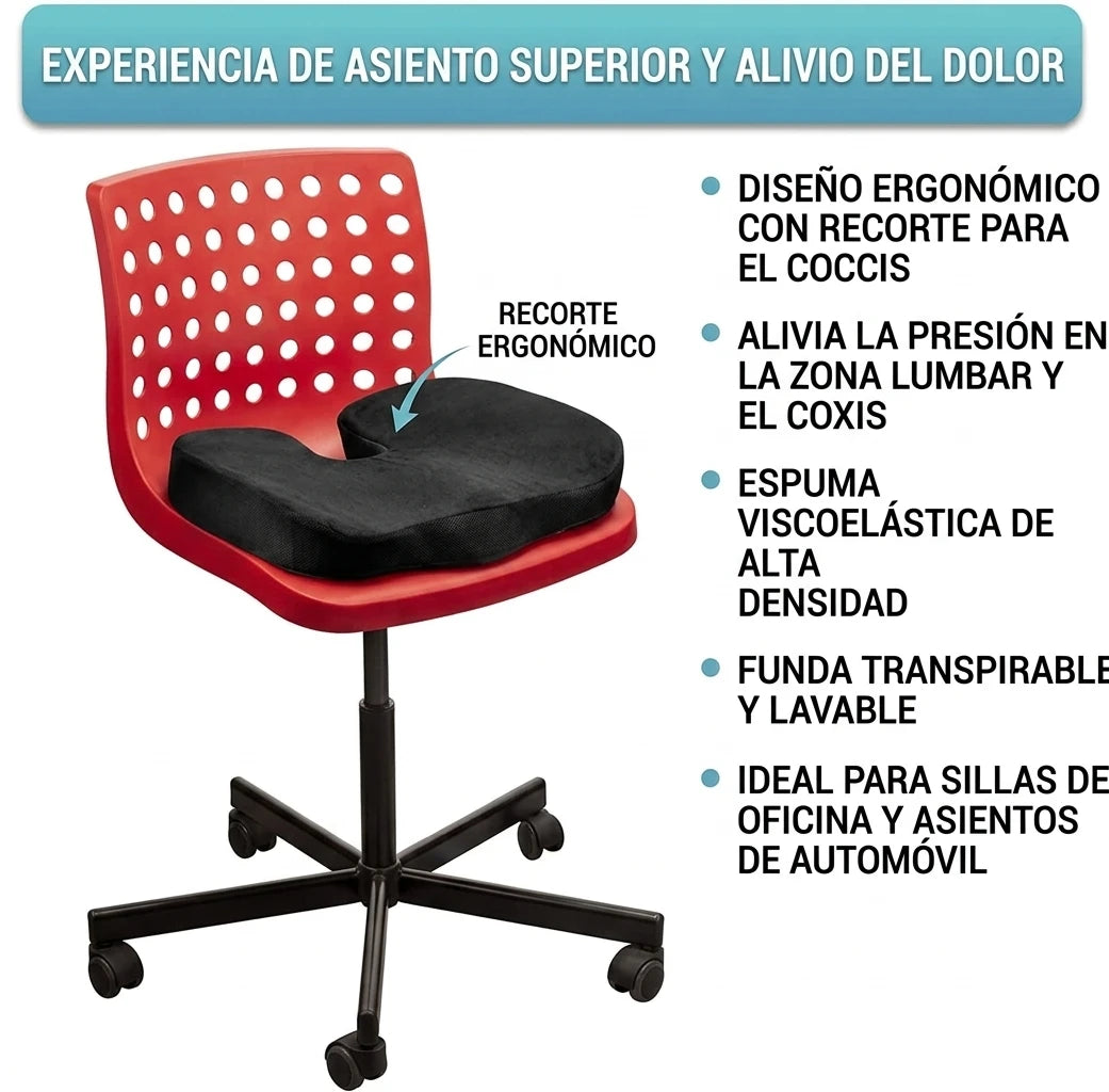 Cojín Ortopédico Tipo U - Siéntate Sin Dolor Todo el Día