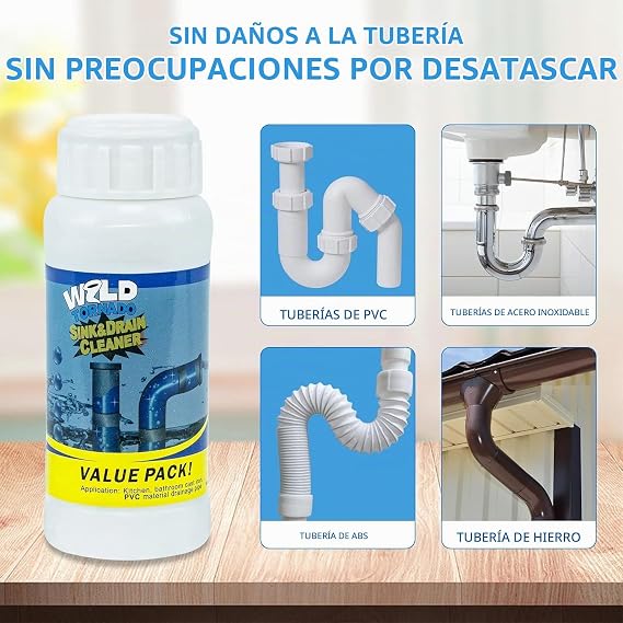 Wild Tornado 3x1 - Destapa tus tuberías en minutos sin plomero