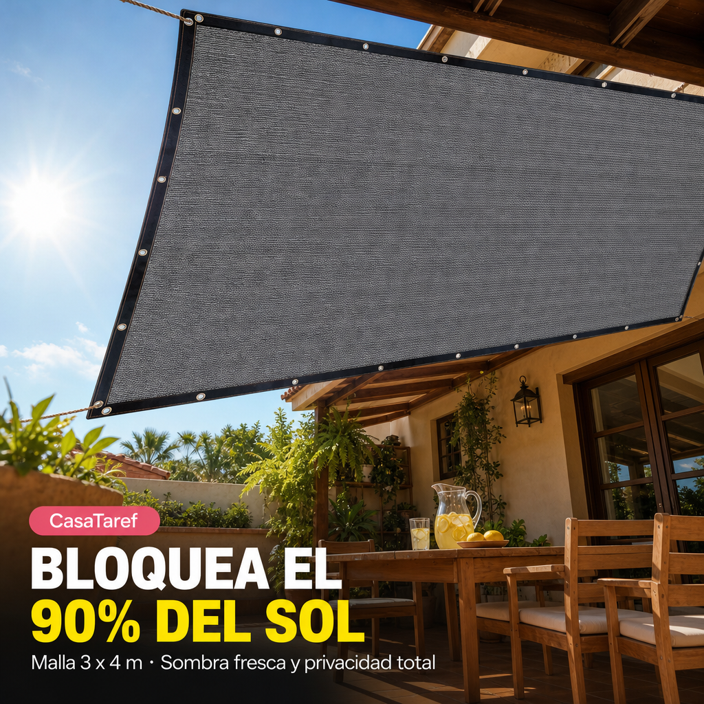 Malla de Sombra 3x4 m - Tu Patio Fresco y Sin Miradas