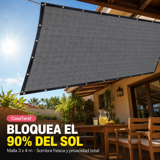 Malla de Sombra 3x4 m - Tu Patio Fresco y Sin Miradas
