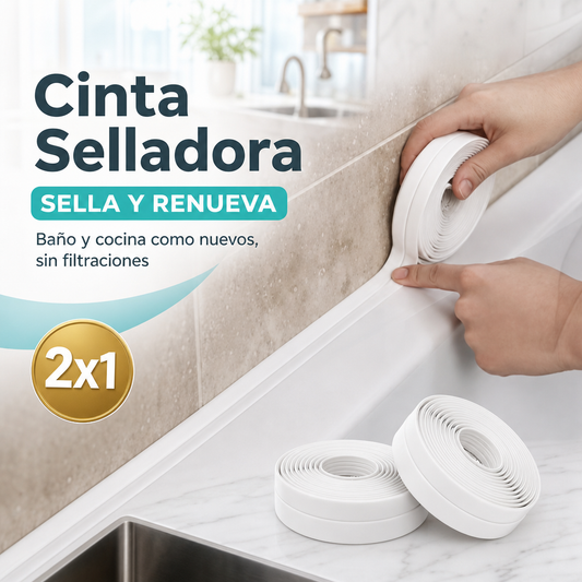 Cinta Selladora 2x1 - Renueva Tu Baño y Cocina (10 m)