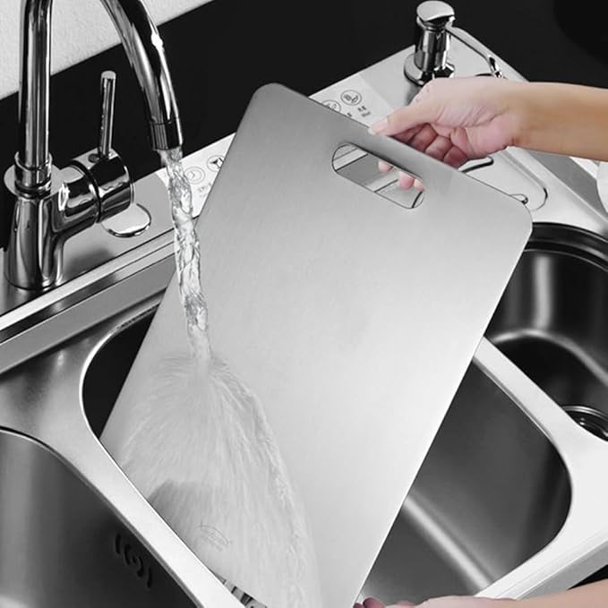 Set 3 Tablas de Acero - Corte Higiénico - Cocina Segura Desde el Primer Uso
