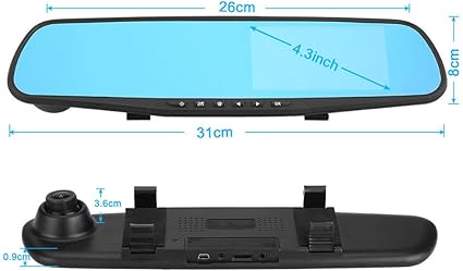 Espejo DVR con Cámara – Graba Todo en HD – Protégete ante Accidentes desde el Primer Día