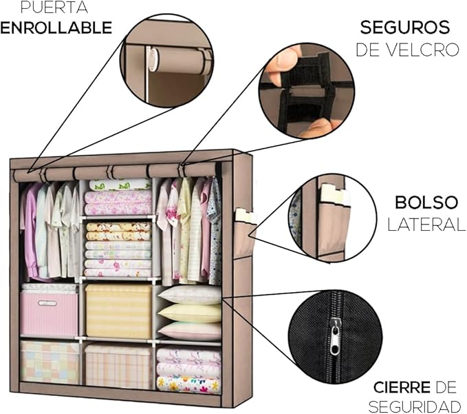 Armario Organizador Portátil – Ordena toda tu ropa sin obras y sin carpintero en menos de 20 minutos