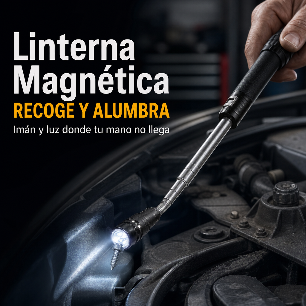 Linterna Magnética Telescópica - Recoge y Alumbra