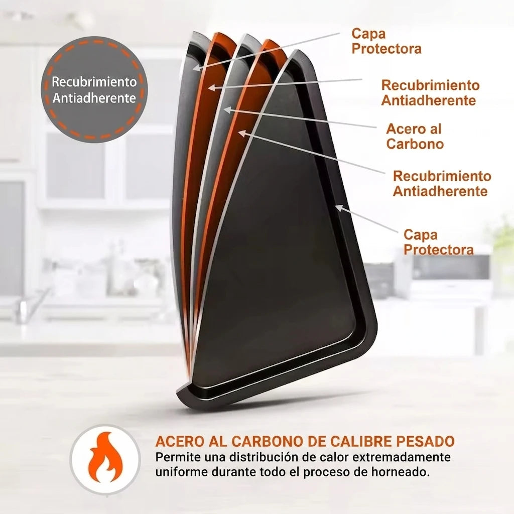 Bandejas Antiadherentes 2x1 – Hornea Sin Que se Pegue Nada