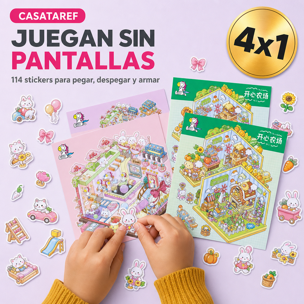 Stickers Mágicos 4x1 - Diversión sin pantallas para sus niños