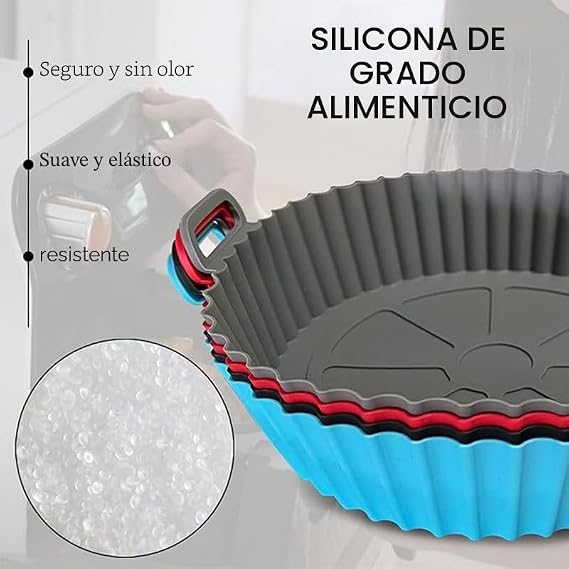 Moldes de Silicona 2x1 - 12 Piezas para Freidora de Aire