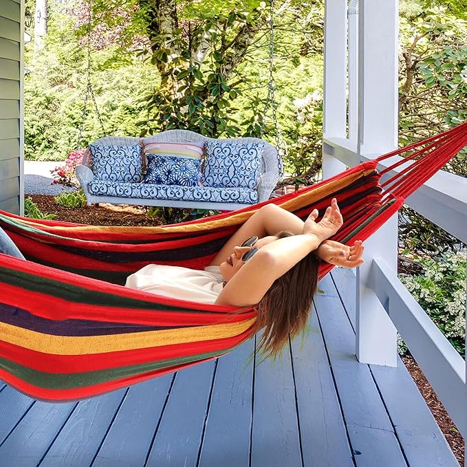 Hamaca Colgante 2x1 – Tu Rincón de Relax en Patio o Camping
