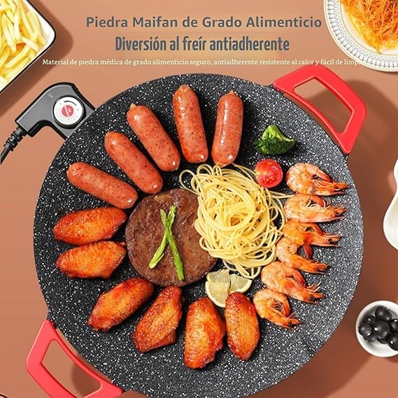 Sartén Eléctrico Parrilla – Cocina Sin Humo – Disfruta Asados en Minutos