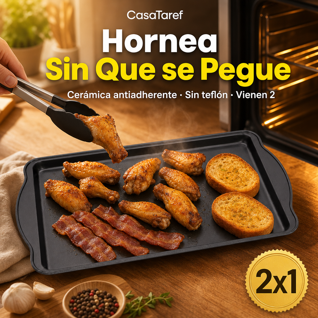 Bandejas Antiadherentes 2x1 – Hornea Sin Que se Pegue Nada