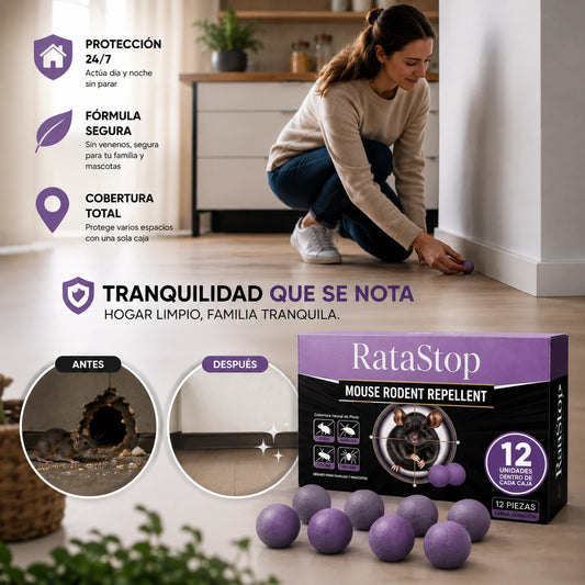 (12 bolitas) - RataStop – Aleja Ratones y Ratas de tu Casa de Forma Natural