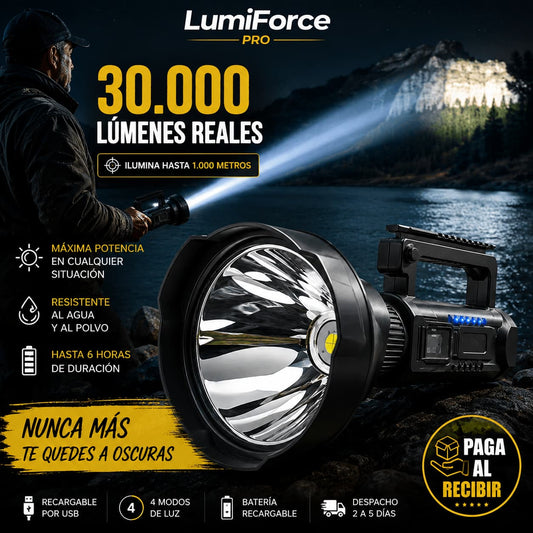 LumiForce Pro — Ilumina hasta 1.000 metros con una sola linterna