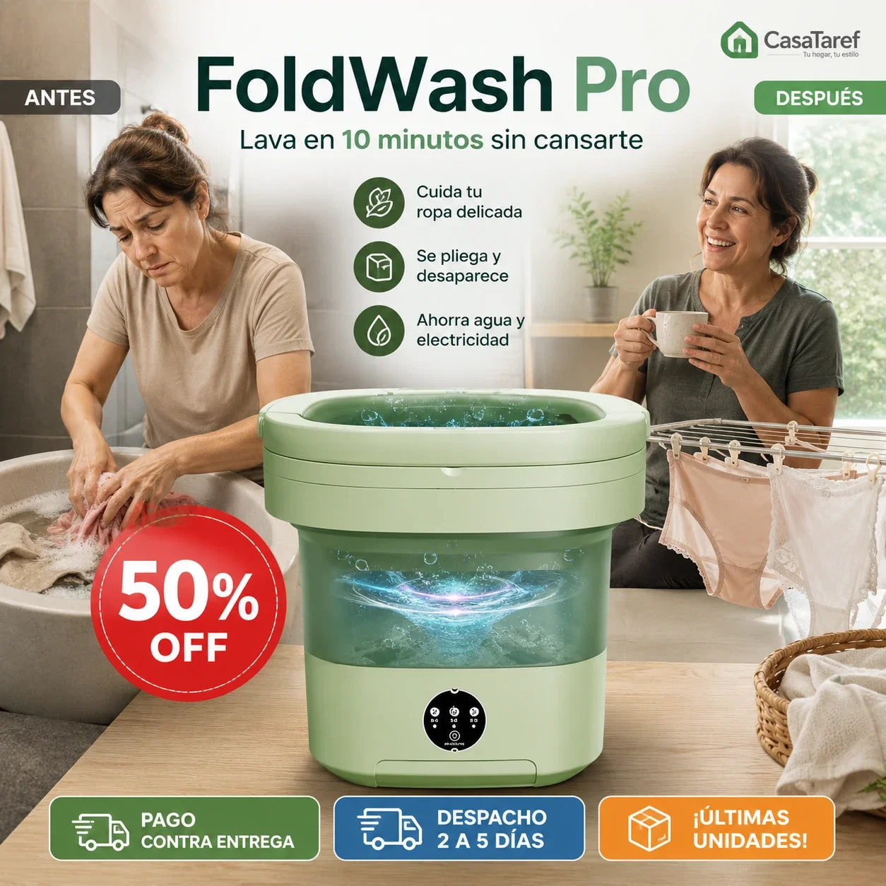 FoldWash Pro — Lava tu ropa delicada sin salir de casa