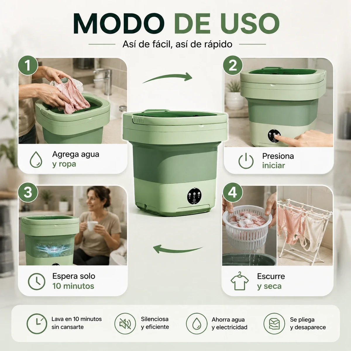 FoldWash Pro — Lava tu ropa delicada sin salir de casa