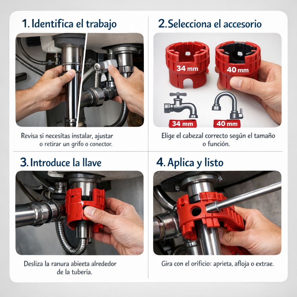 Llave Multifunción para Grifo – 8 Herramientas en 1 – Repara cualquier fregadero en minutos sin llamar a nadie