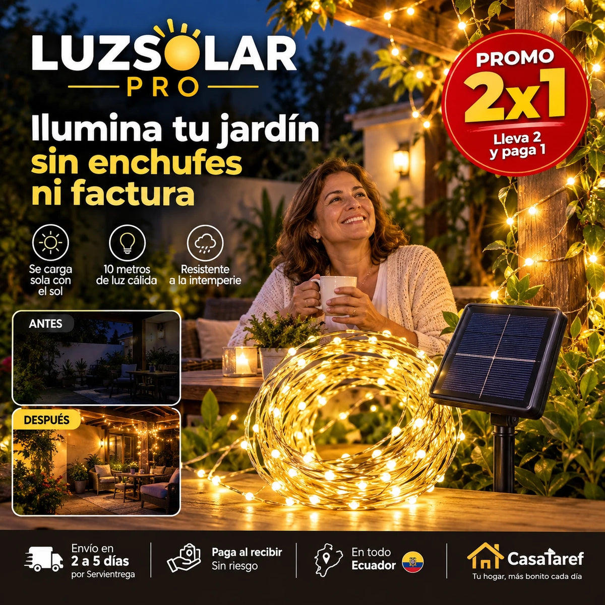 LuzSolar Pro - Ilumina tu jardín sin enchufes ni factura