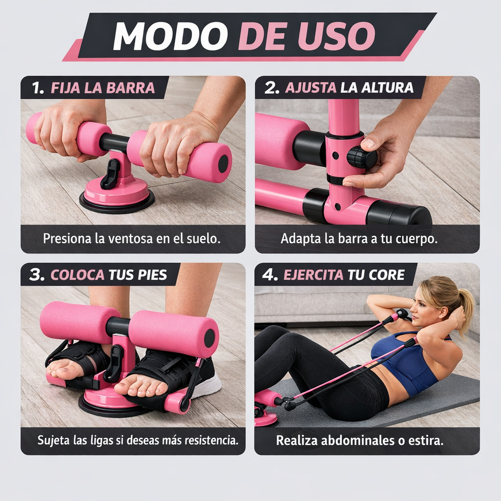 Barra Abdominal con Ventosa – Entrenamiento Seguro – Core Firme en 30 Días
