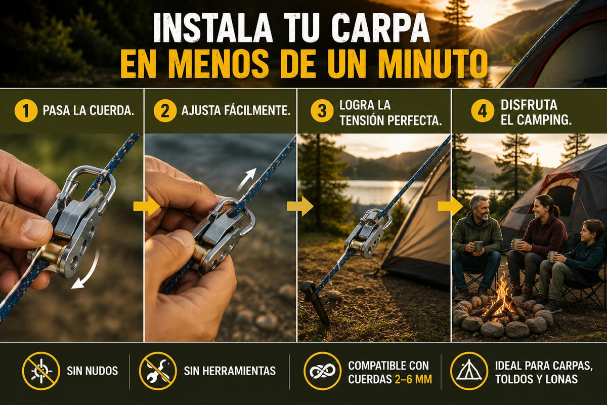 (6x1) - TensaPro - Arma tu carpa en segundos, sin nudos ni problemas