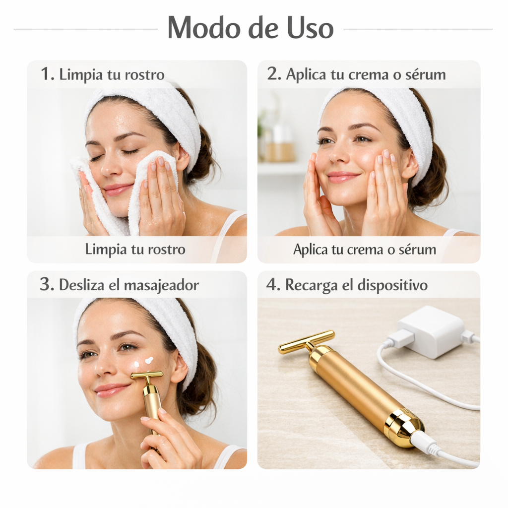 Masajeador Facial LED – Reafirma y Rejuvenece tu Piel en Casa Desde el Primer Uso