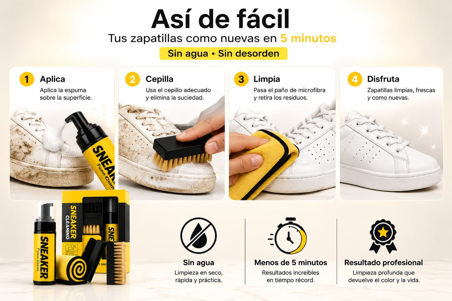 SnapClean Pro - 2 Kits Completos para Tus Zapatillas