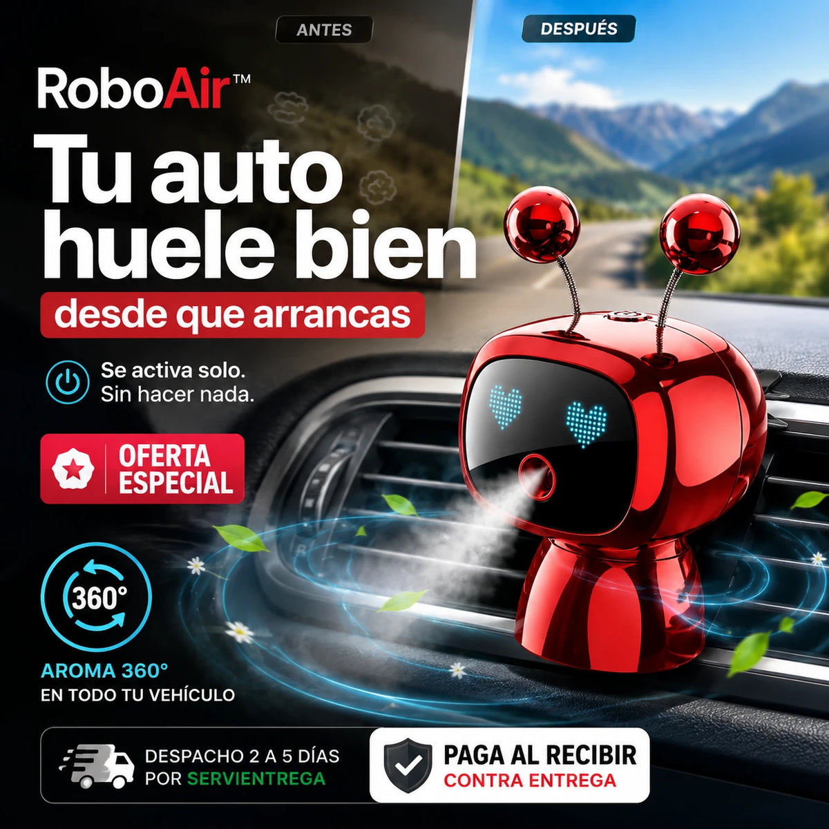 RoboAir - Elimina los malos olores de tu auto al instante