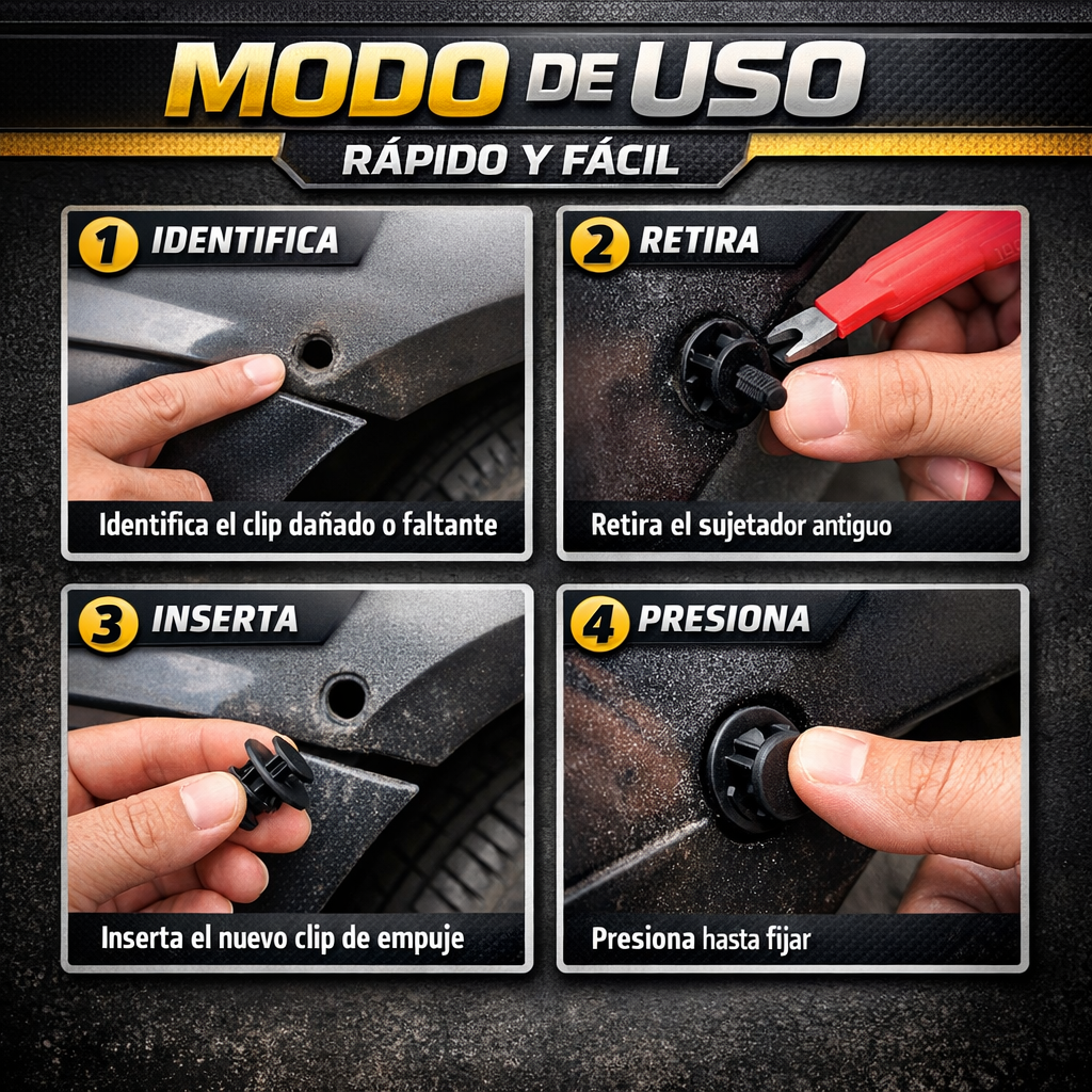 Kit de Sujetadores Automotrices – Fijación Rápida – Repara tu auto en minutos