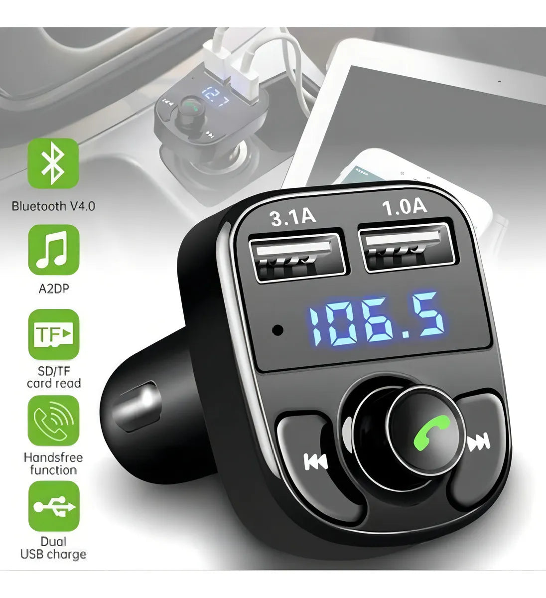 Transmisor Bluetooth para Auto – Conecta tu Celular – Escucha Música en Segundos