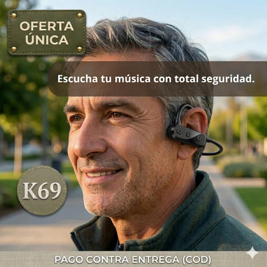 Audífonos de Conducción Ósea K69 - Escucha Tu Entorno - Camina Seguro y Cómodo Desde el Primer Uso