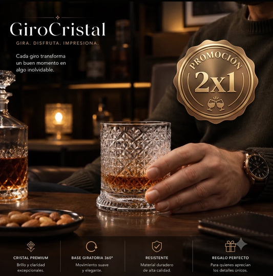 (2x1) - GiroCristal – Vasos de Whisky Giratorios con 30% OFF
