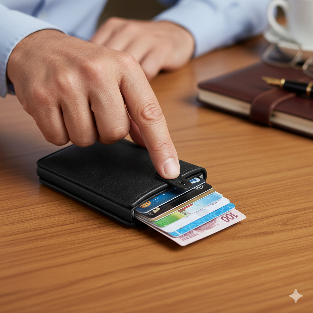 Billetera RFID Antirrobo 2x1  – Protección Instantánea – Mantén tus tarjetas seguras con estilo todos los días