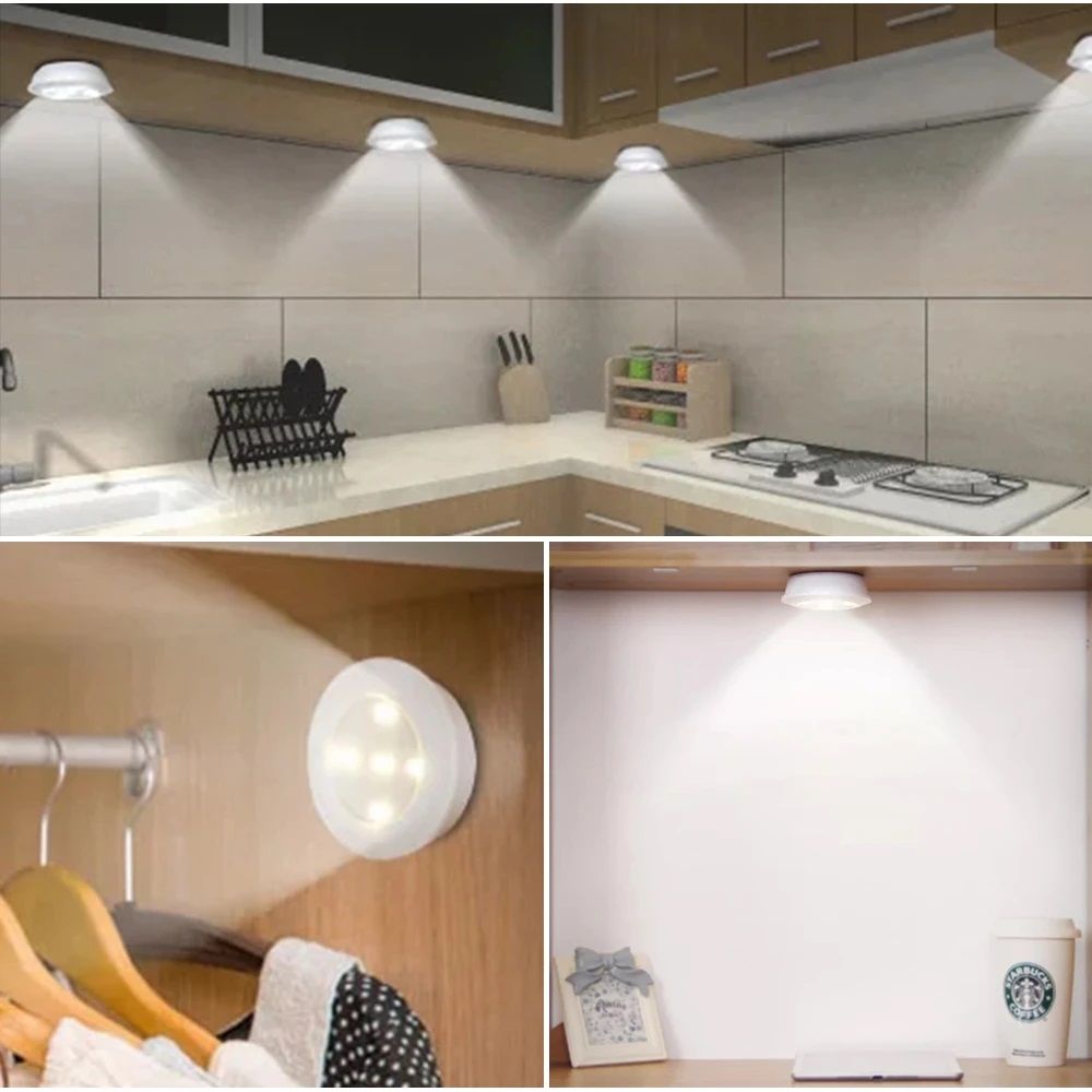 Luces LED Adhesivas 3x1  – Ilumina Armarios y Escaleras – Instálalas en segundos sin cables