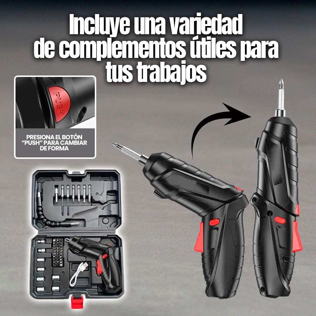Destornillador Eléctrico Inalámbrico 47 en 1 — El set completo que arregla todo en casa en minutos