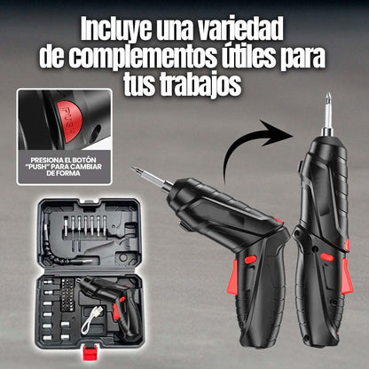 Destornillador Eléctrico Inalámbrico 47 en 1 — El set completo que arregla todo en casa en minutos