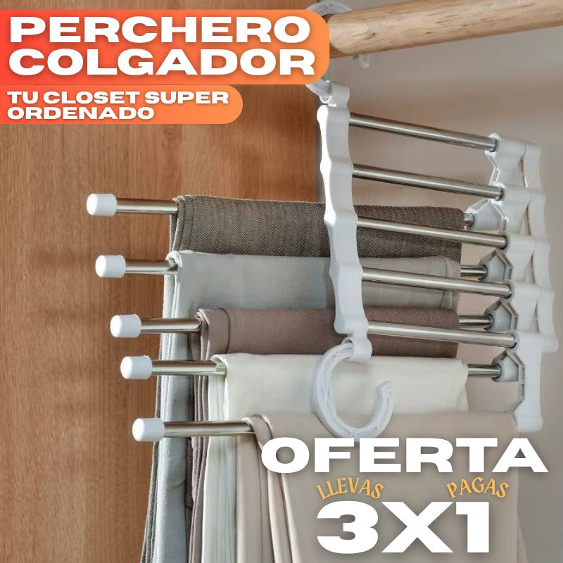 Armador de Pantalones 5 Espacios – Ordena tu Clóset – Más Espacio en Minutos
